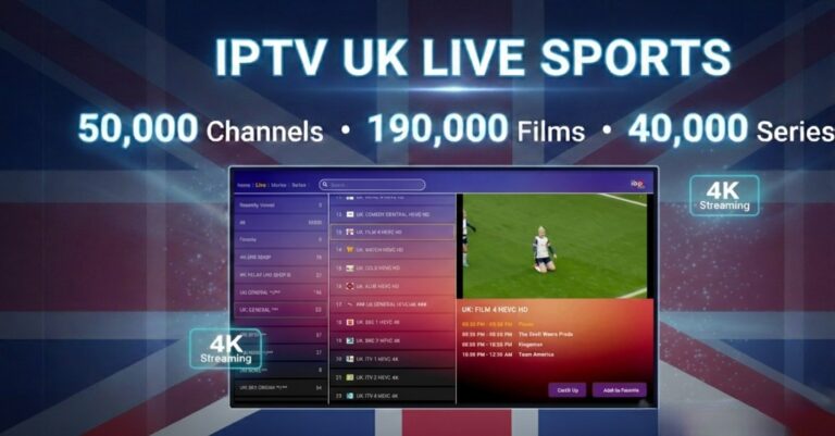 Best IPTV UK 2026 with all sports channels, offering live football, boxing, UFC, and premium sports streaming in 4K/FHD quality with stable servers.
